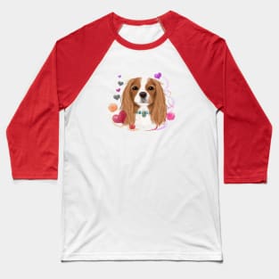 Blenheim Cavalier King Charles Spaniel Love Design Baseball T-Shirt